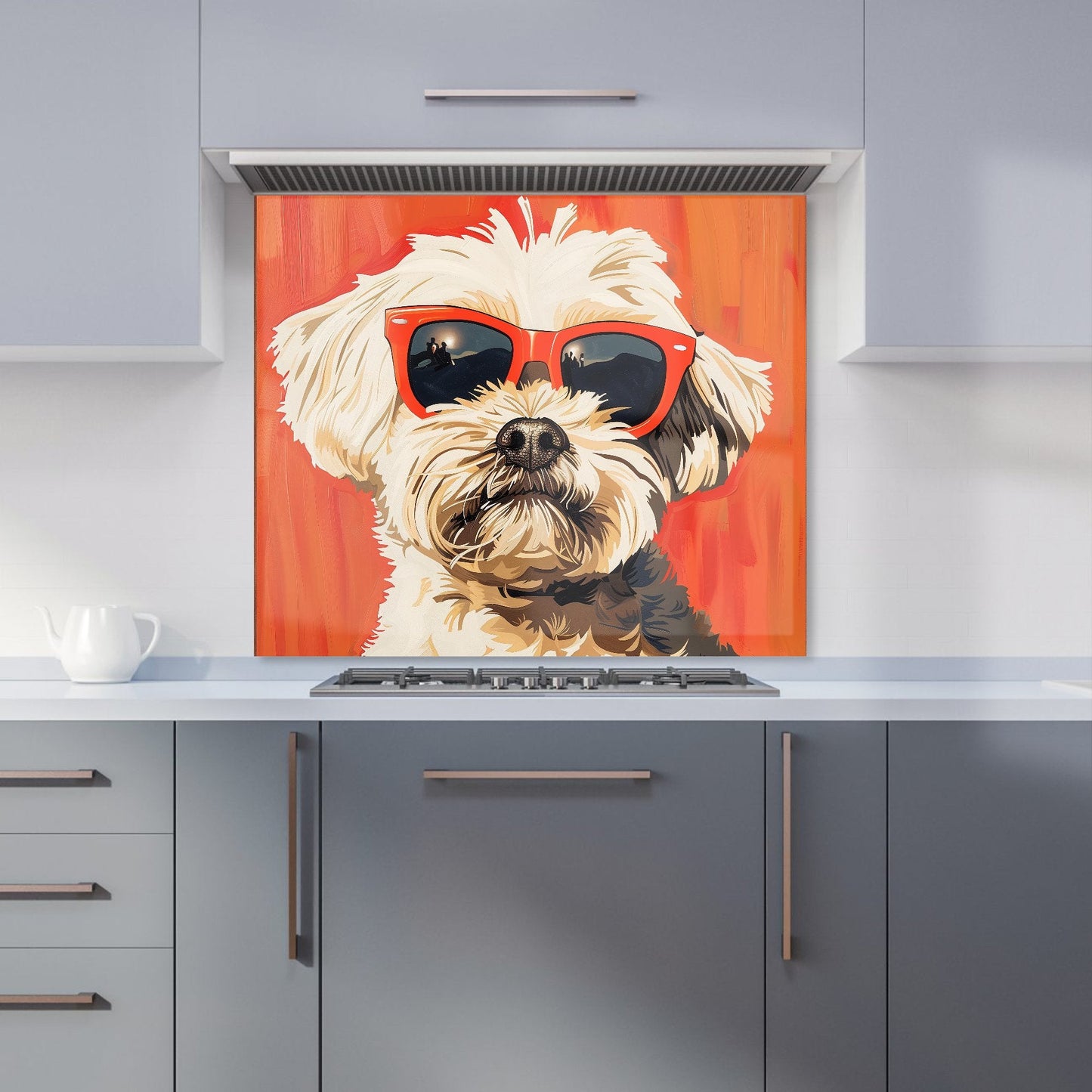 Cool Pup in Sunglasses Kitchen Splashback