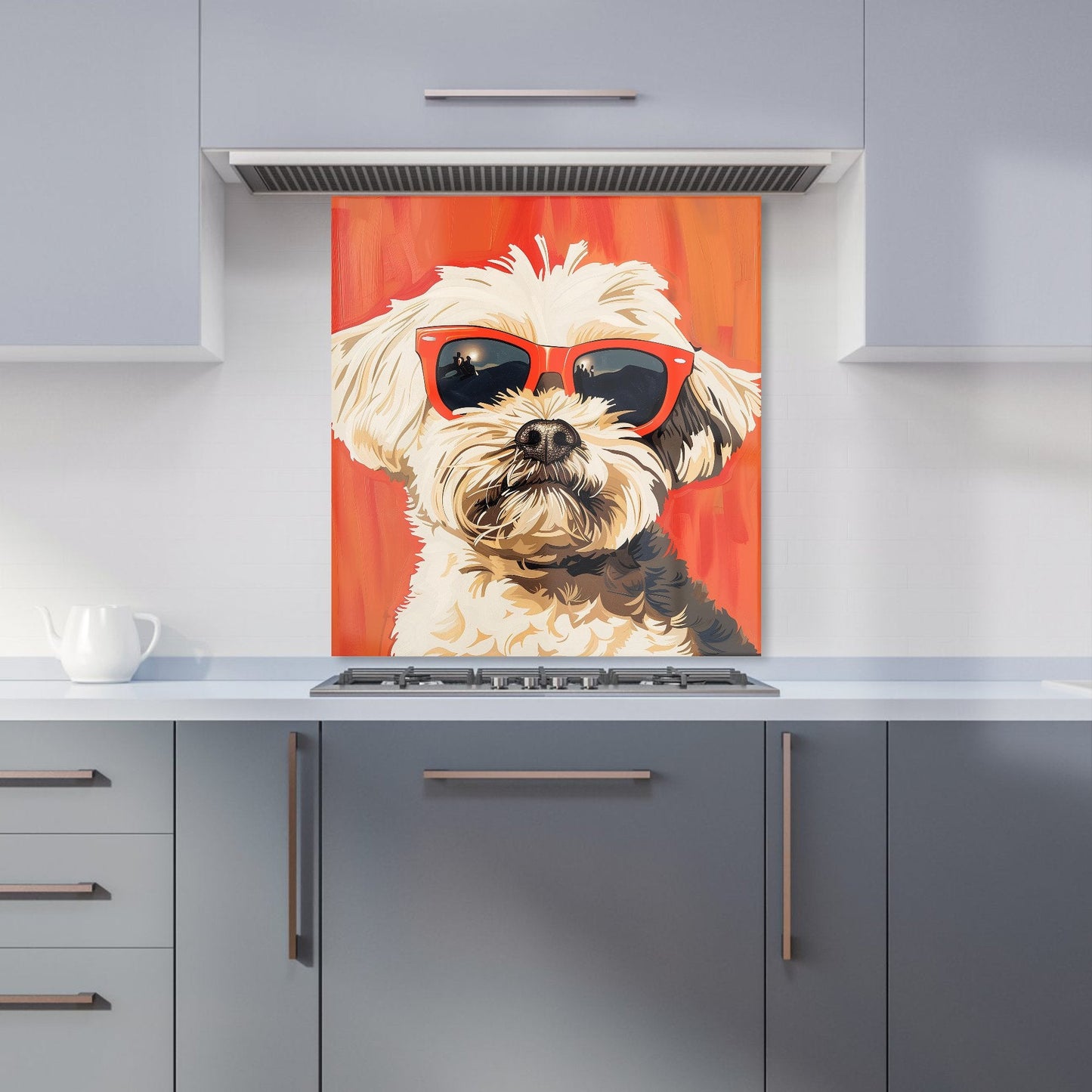 Cool Pup in Sunglasses Kitchen Splashback