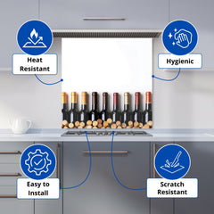 Wine Bottles in Harmony Kitchen Splashback