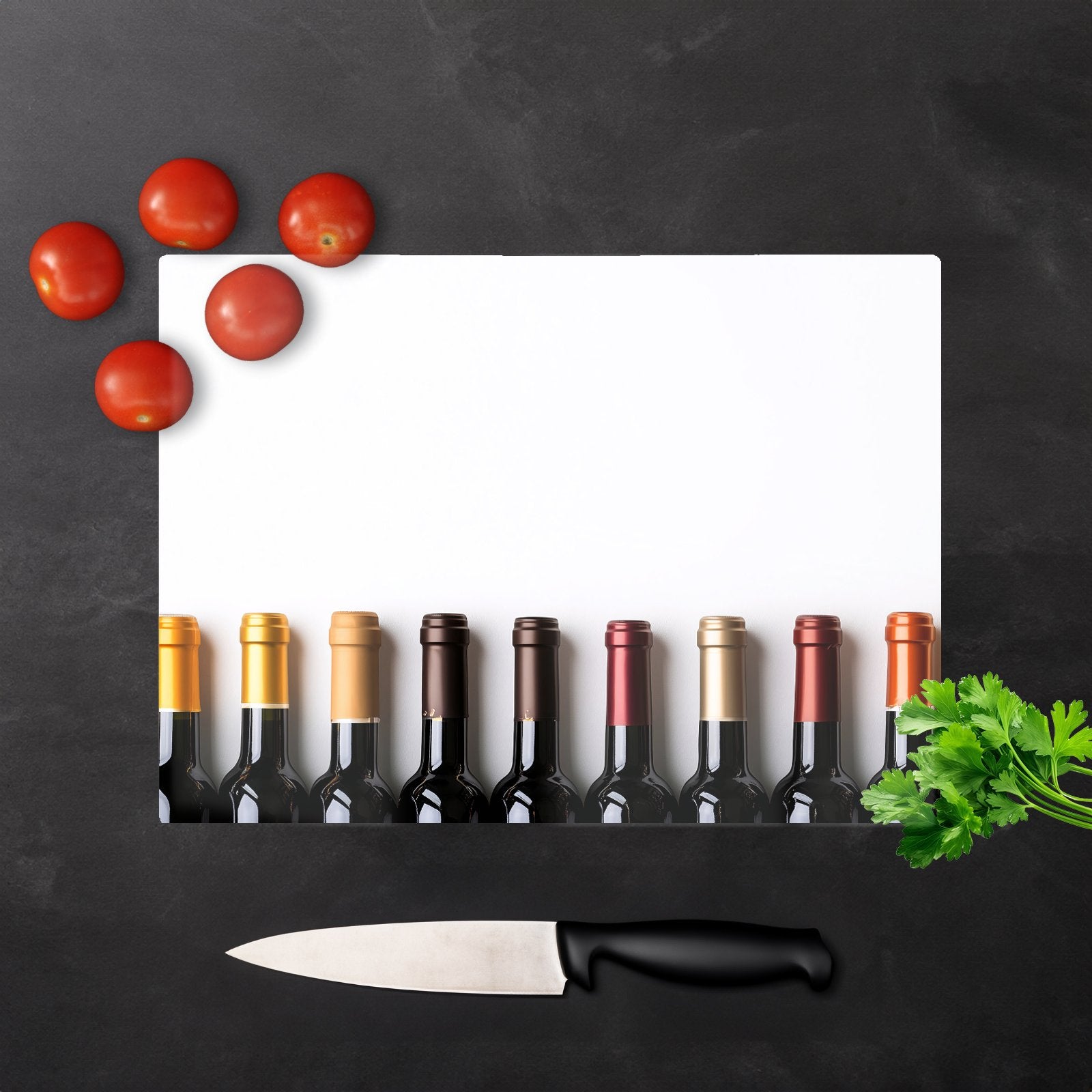 Wine Bottles In Harmony Chopping Board