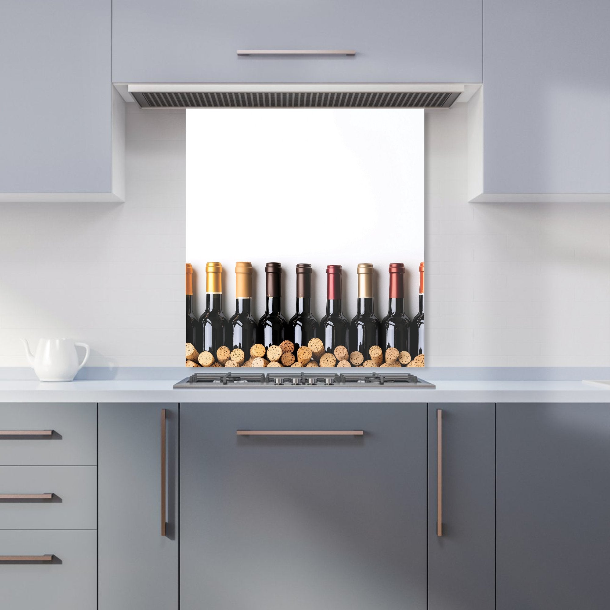 Wine Bottles in Harmony Kitchen Splashback