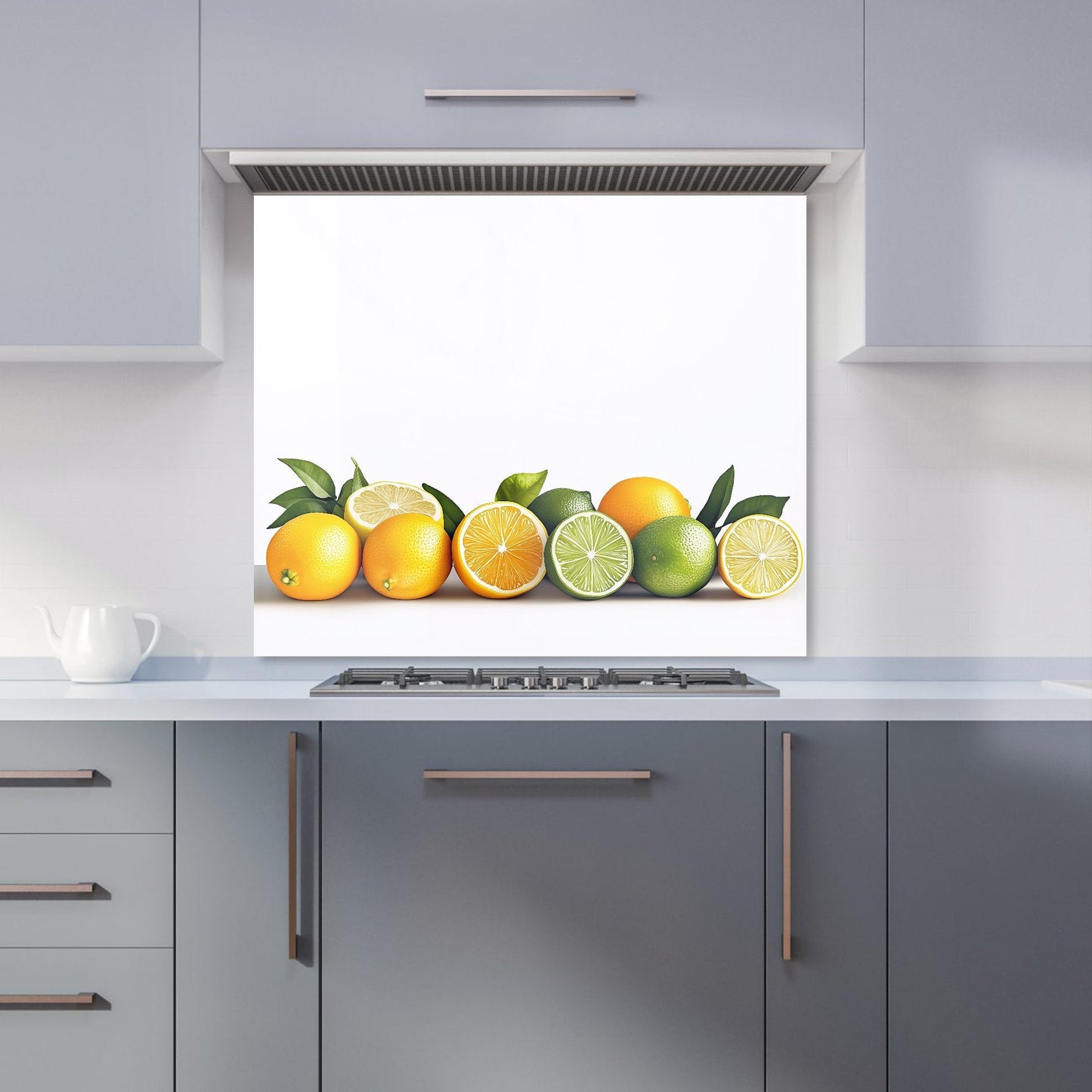 Citrus Parade on White Kitchen Splashback