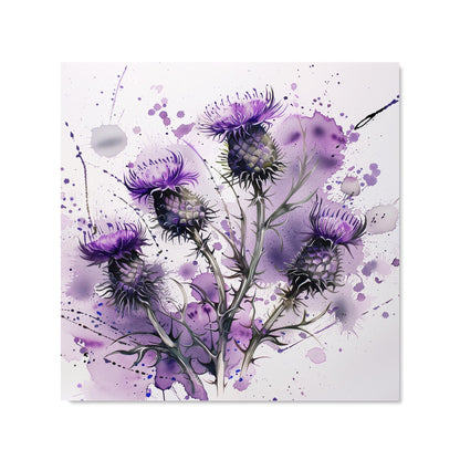 Vibrant Scottish Thistle Art Kitchen Splashback