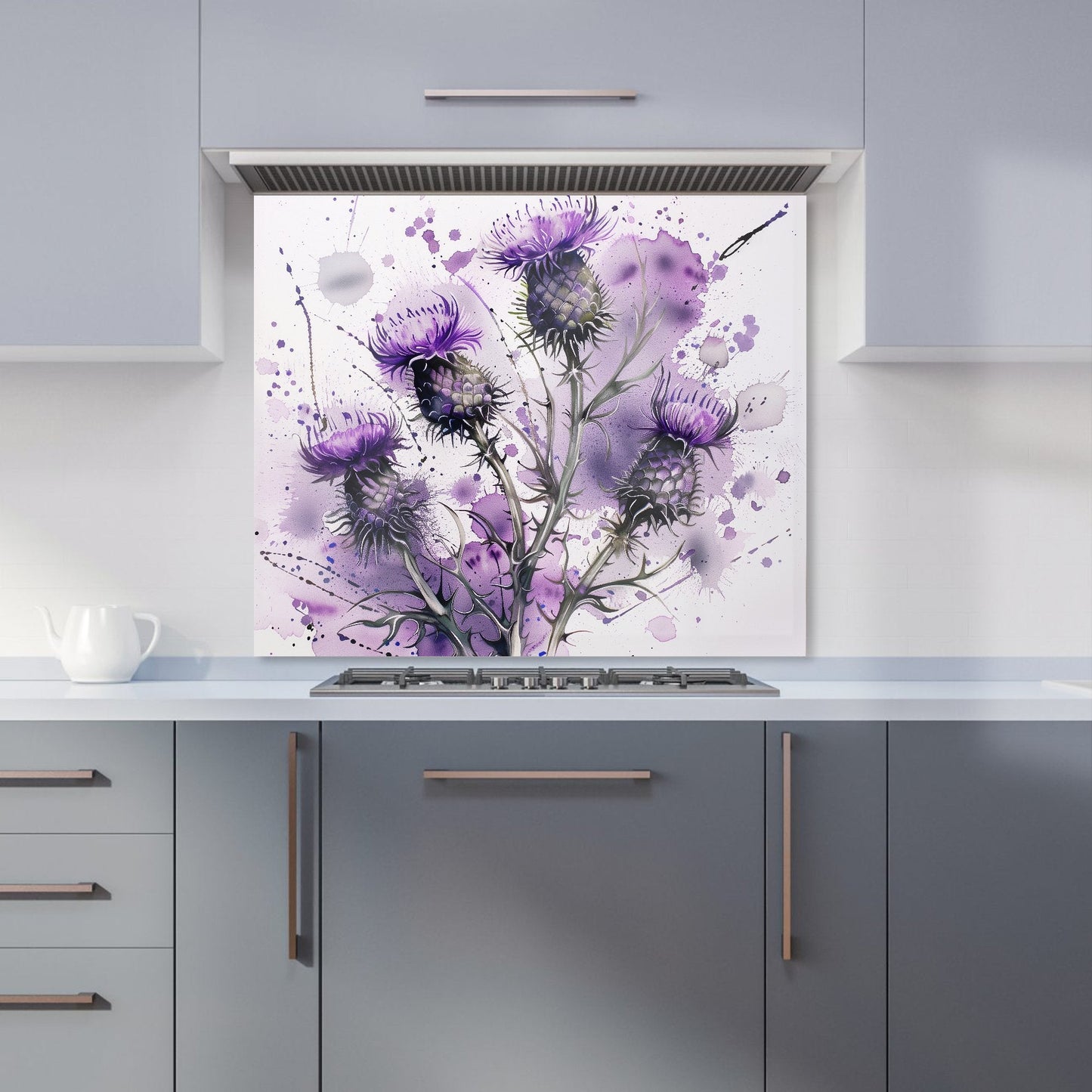 Vibrant Scottish Thistle Art Kitchen Splashback