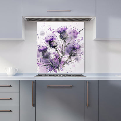 Vibrant Scottish Thistle Art Kitchen Splashback