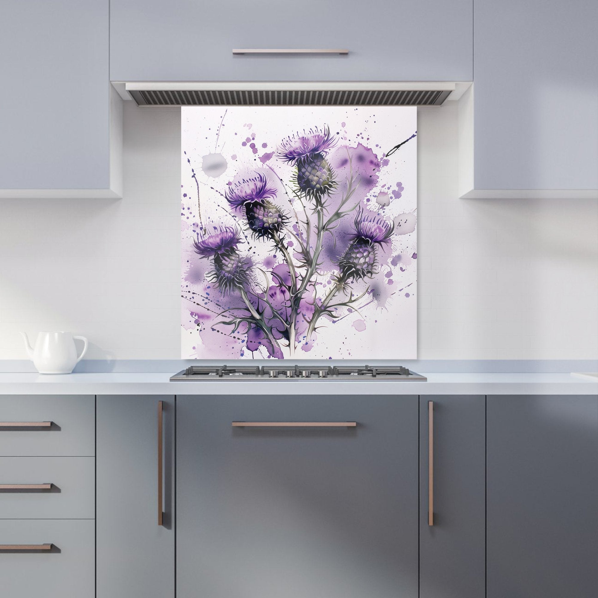 Vibrant Scottish Thistle Art Kitchen Splashback