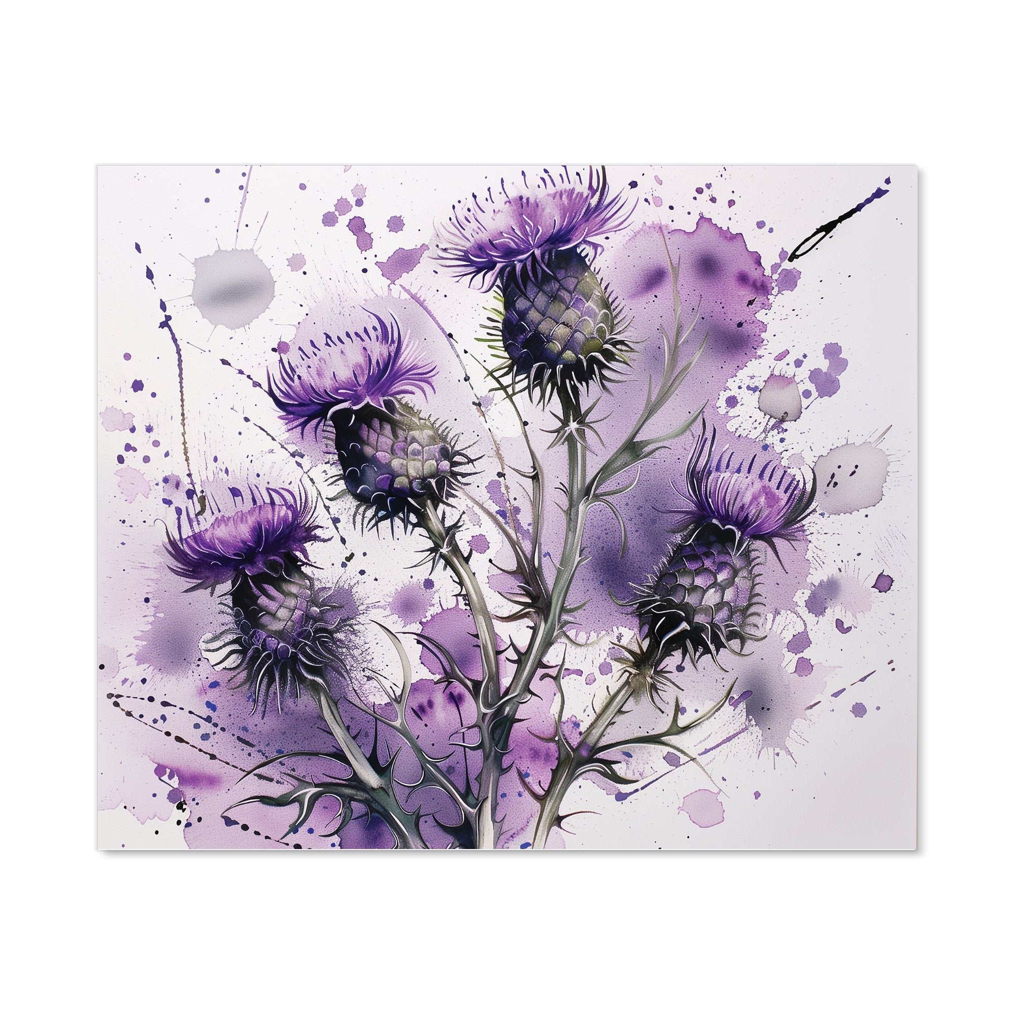 Vibrant Scottish Thistle Art Kitchen Splashback