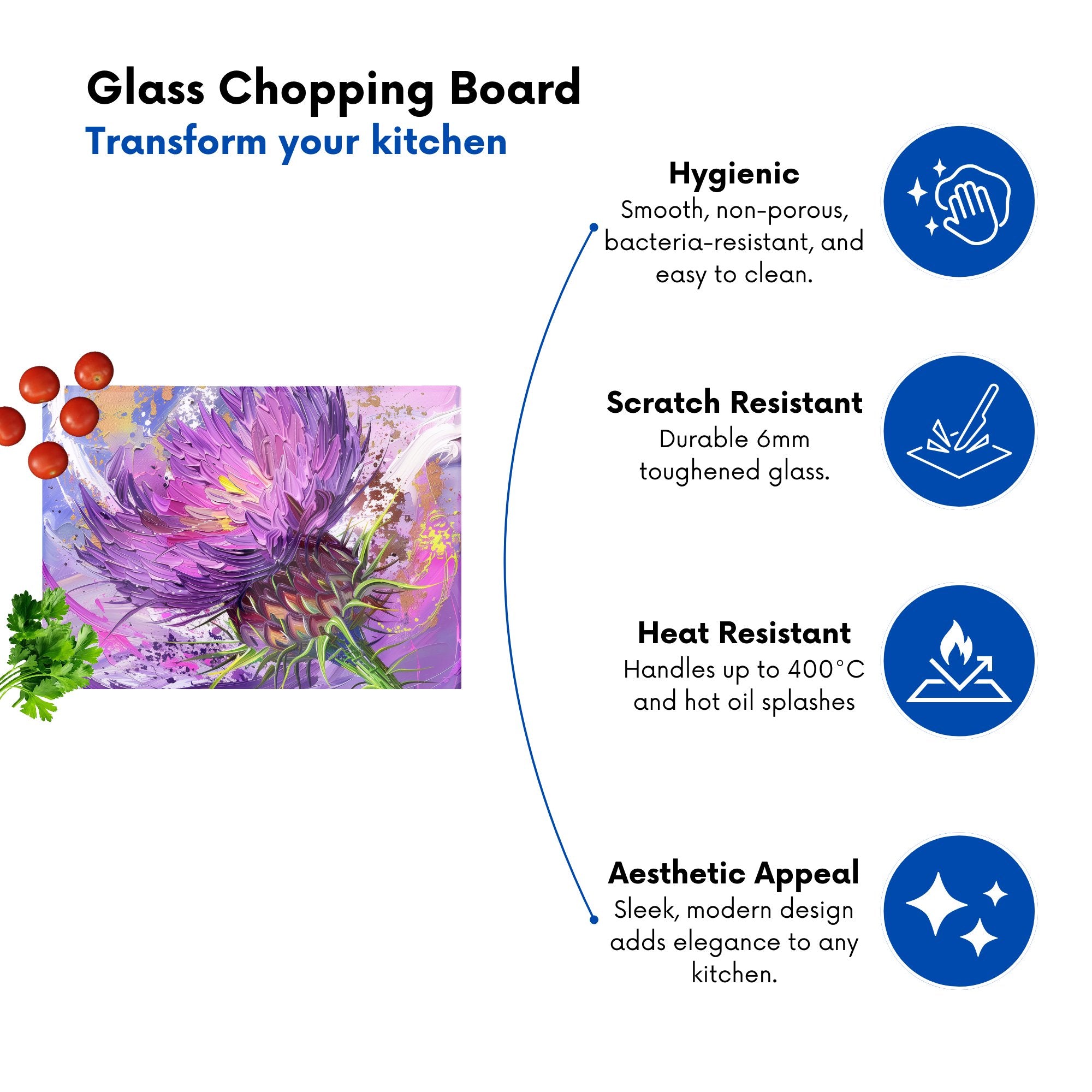 Abstract Thistle Explosion Chopping Board