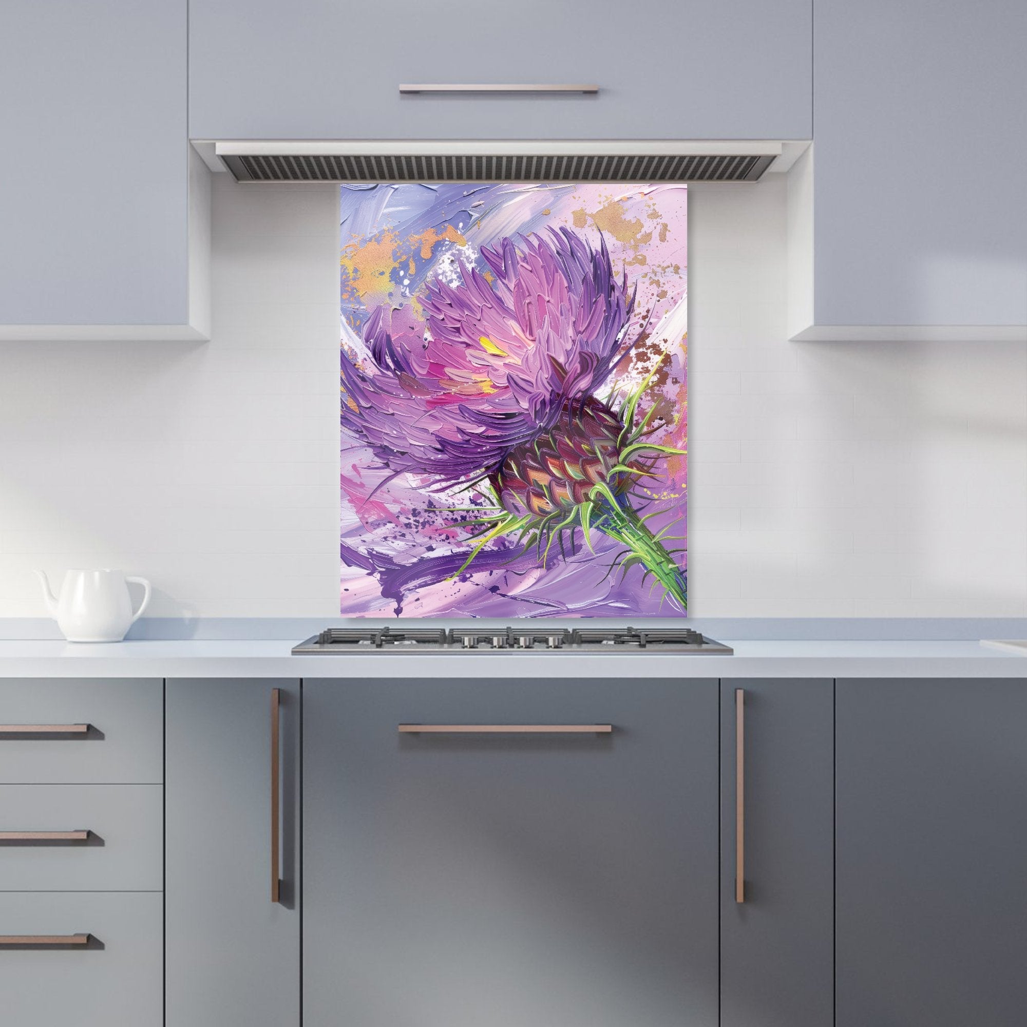 Abstract Thistle Explosion Kitchen Splashback