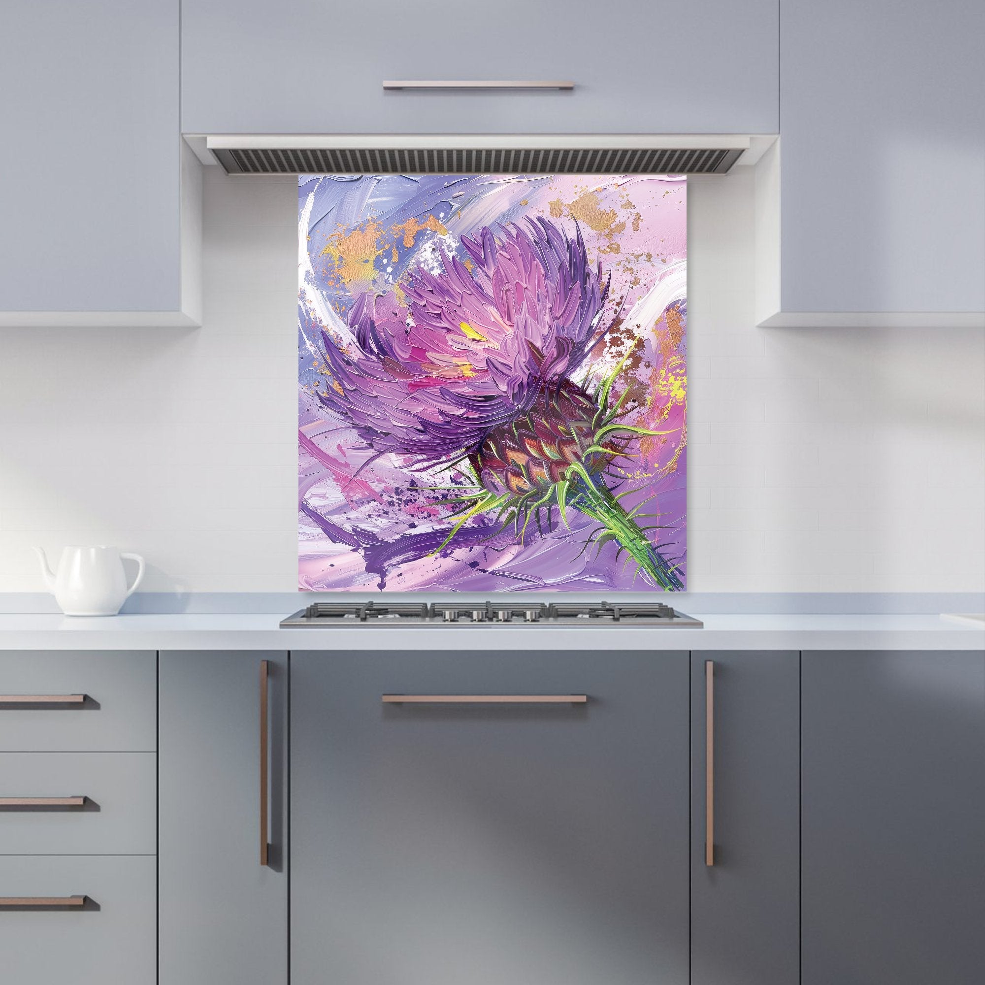 Abstract Thistle Explosion Kitchen Splashback
