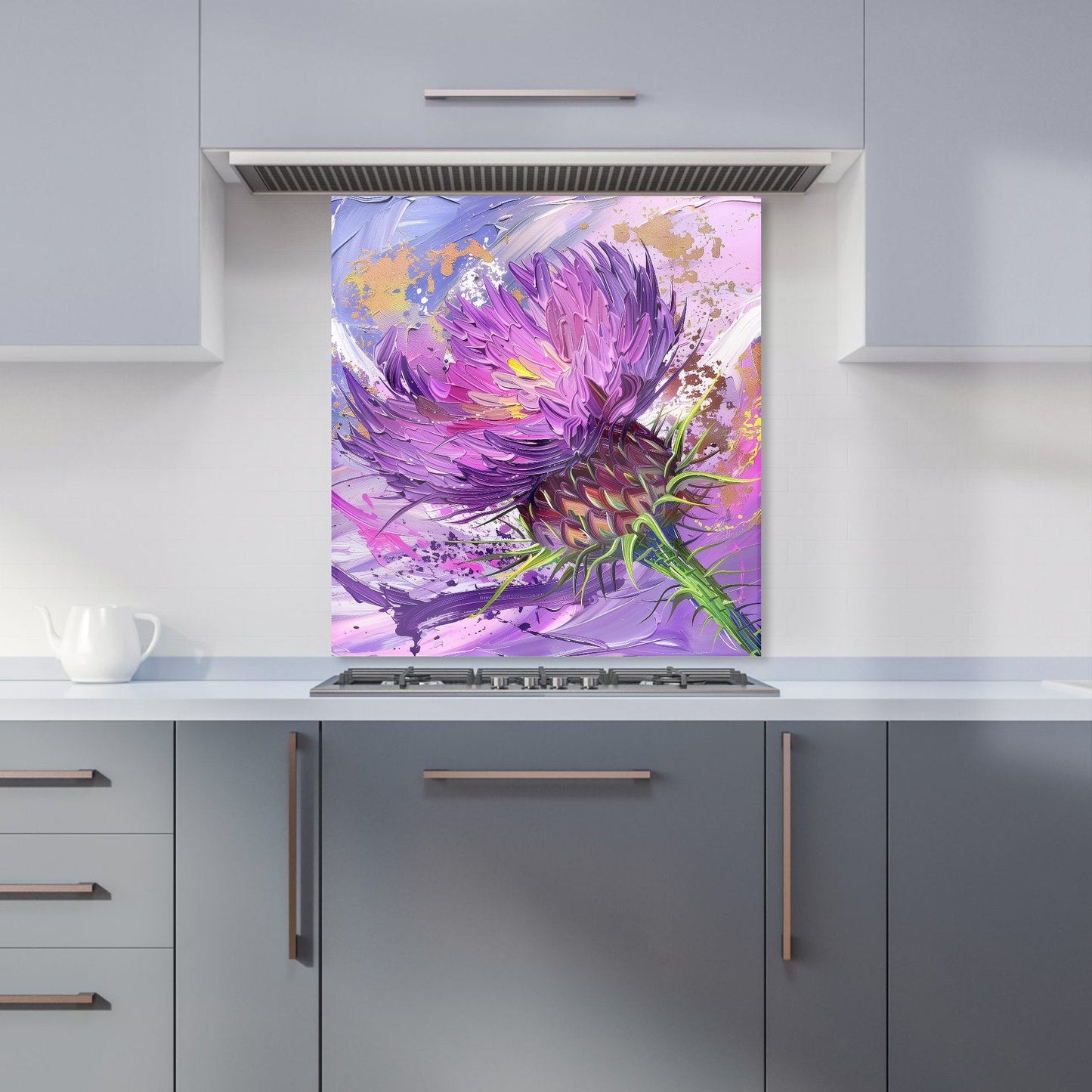 Abstract Thistle Explosion Kitchen Splashback