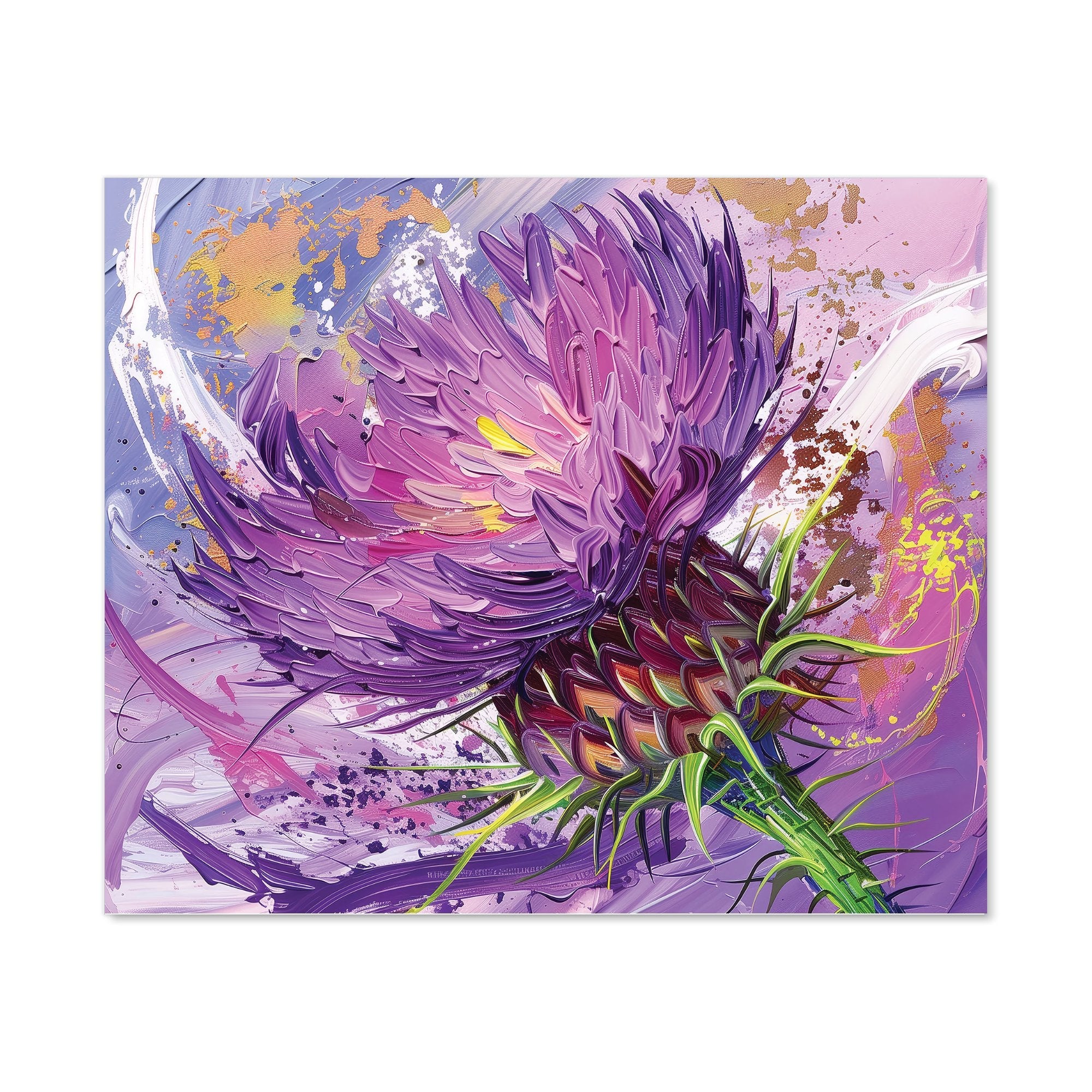 Abstract Thistle Explosion Kitchen Splashback