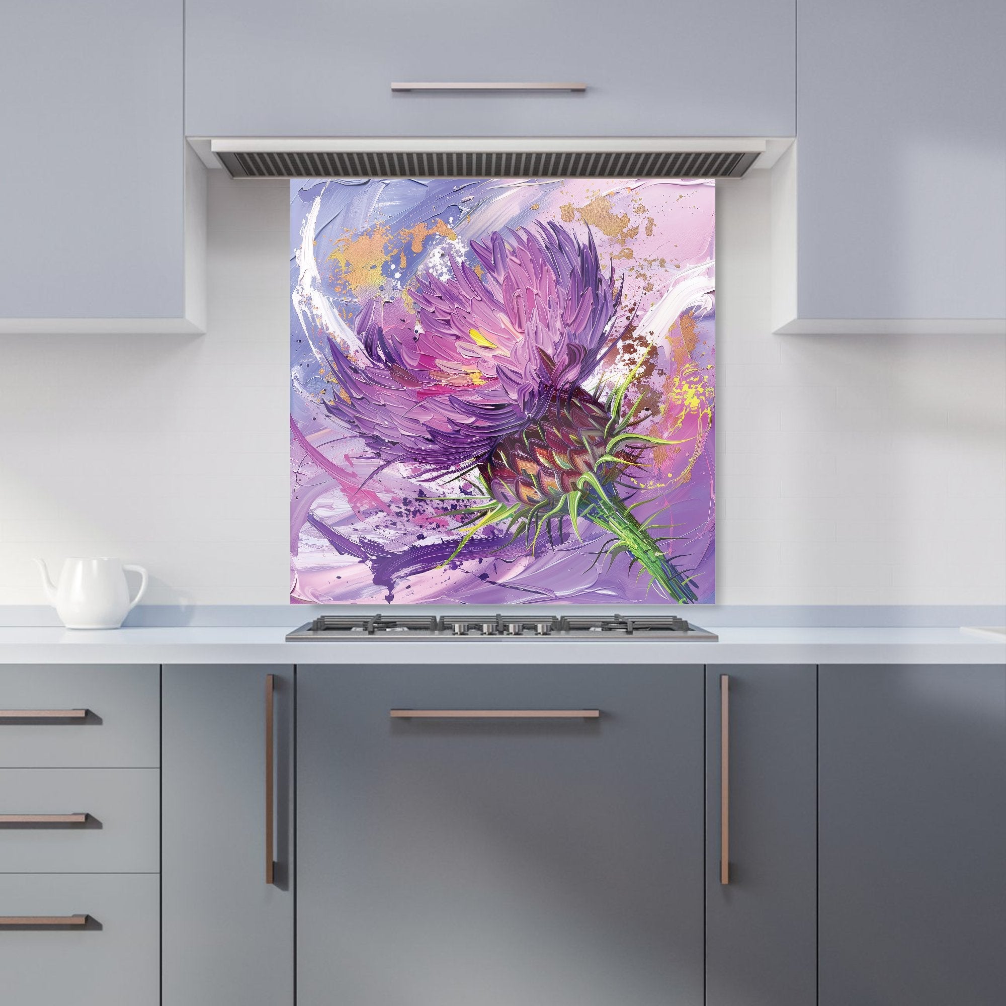Abstract Thistle Explosion Kitchen Splashback
