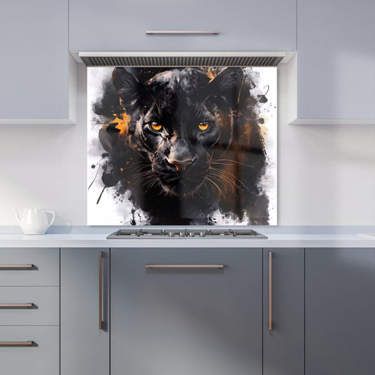 Black Panther's Intense Stare Kitchen Splashback