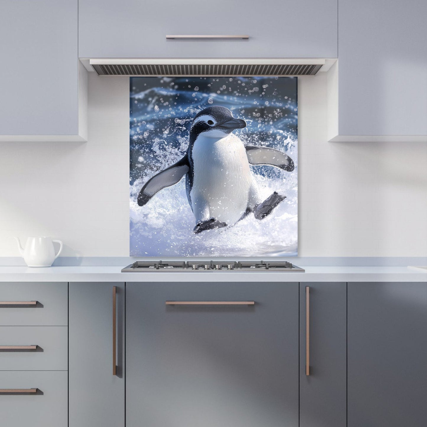 Joyful Penguin Splashes Kitchen Splashback