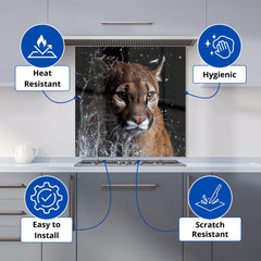 Fierce Puma in Motion Kitchen Splashback