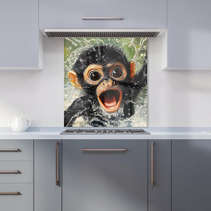 Wide-Eyed Monkey's Splash Surprise Kitchen Splashback