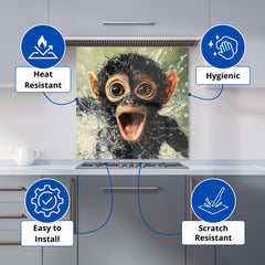 Excited Monkey in the Water Kitchen Splashback