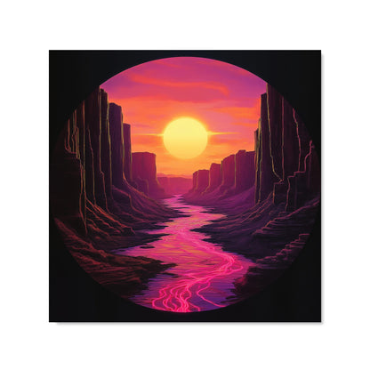 Synthwave Canyon Sunset Kitchen Splashback