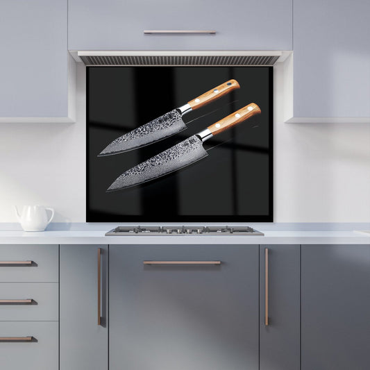 Artisan Japanese Knives in Focus Kitchen Splashback