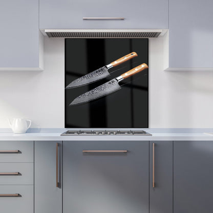 Artisan Japanese Knives in Focus Kitchen Splashback