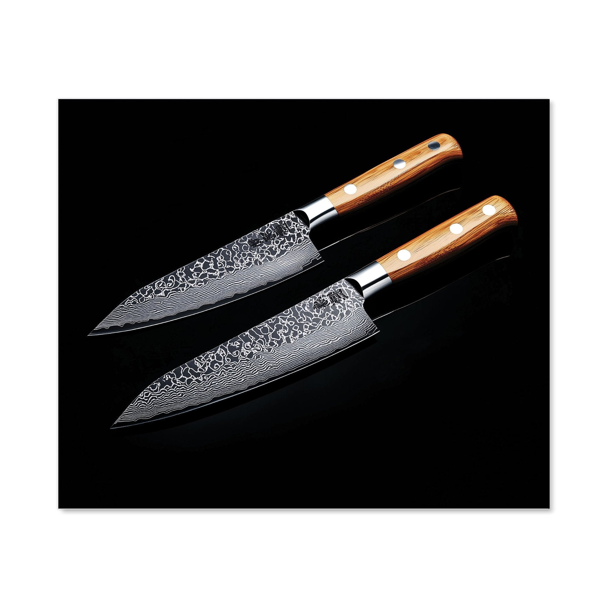 Artisan Japanese Knives in Focus Kitchen Splashback