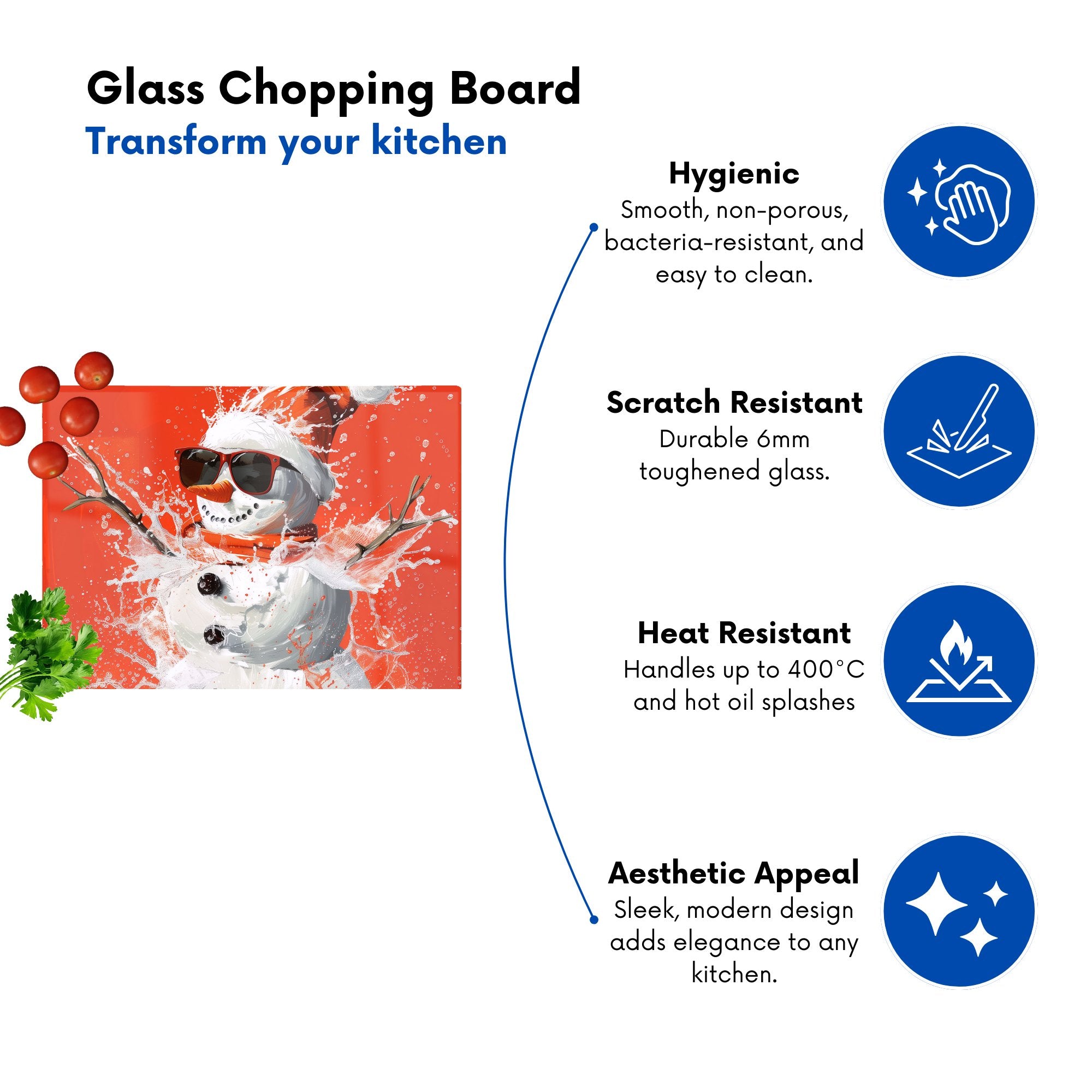 Cool Snowman In Winter Splash Chopping Board