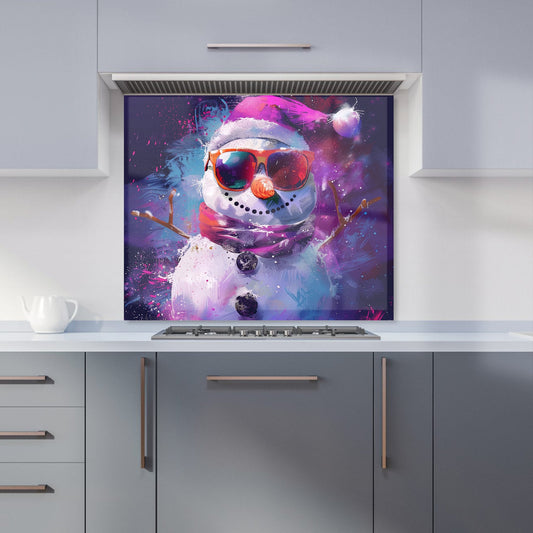 Cosmic Snowman Celebration Kitchen Splashback