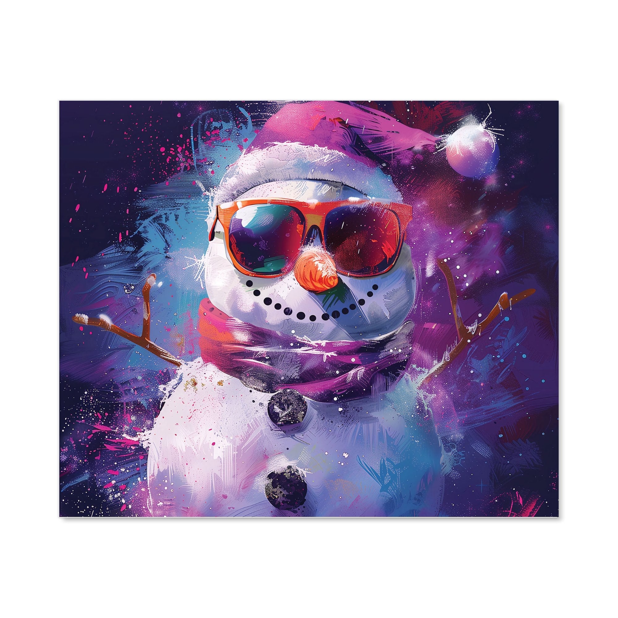 Cosmic Snowman Celebration Kitchen Splashback