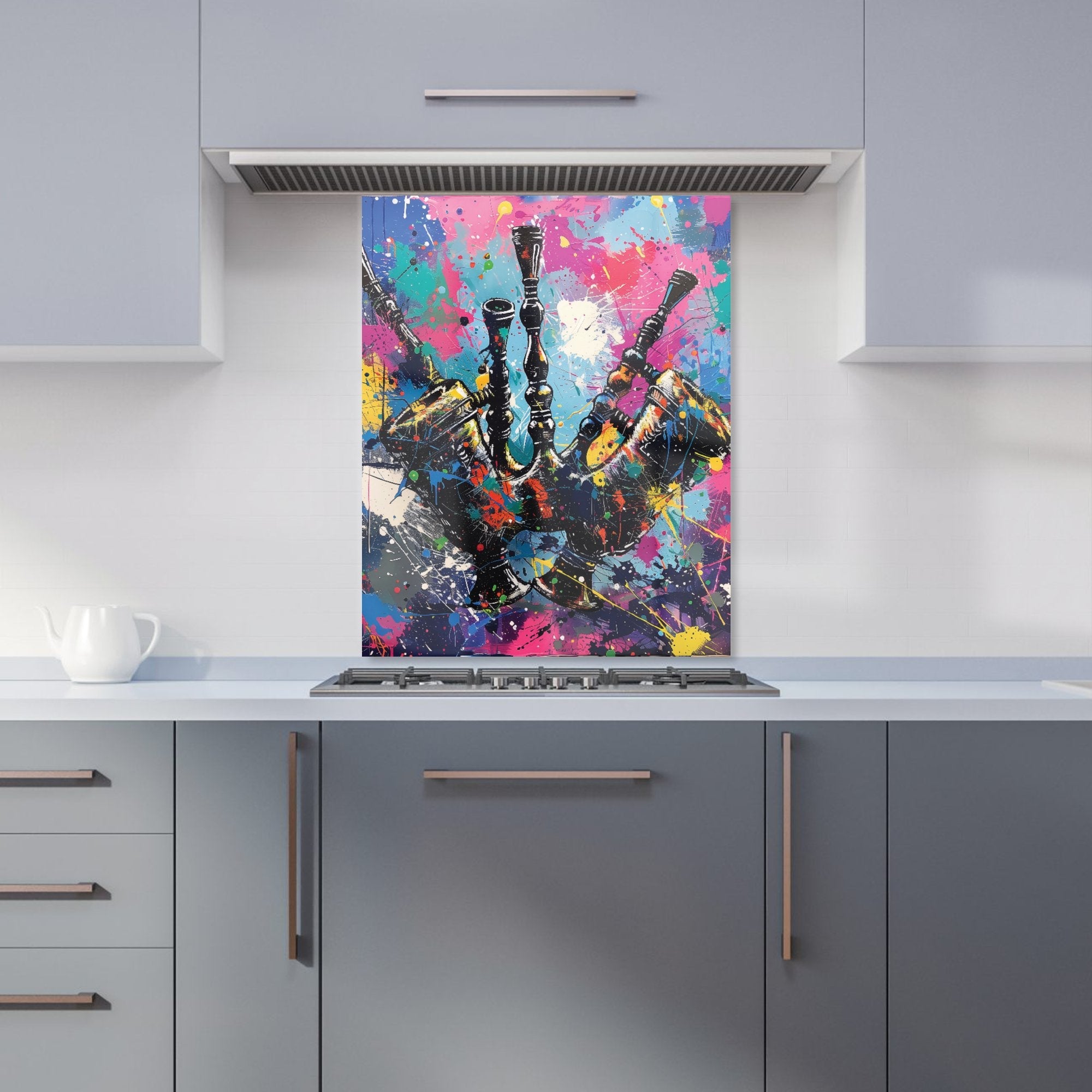 Scottish Bagpipes Splashart Kitchen Splashback