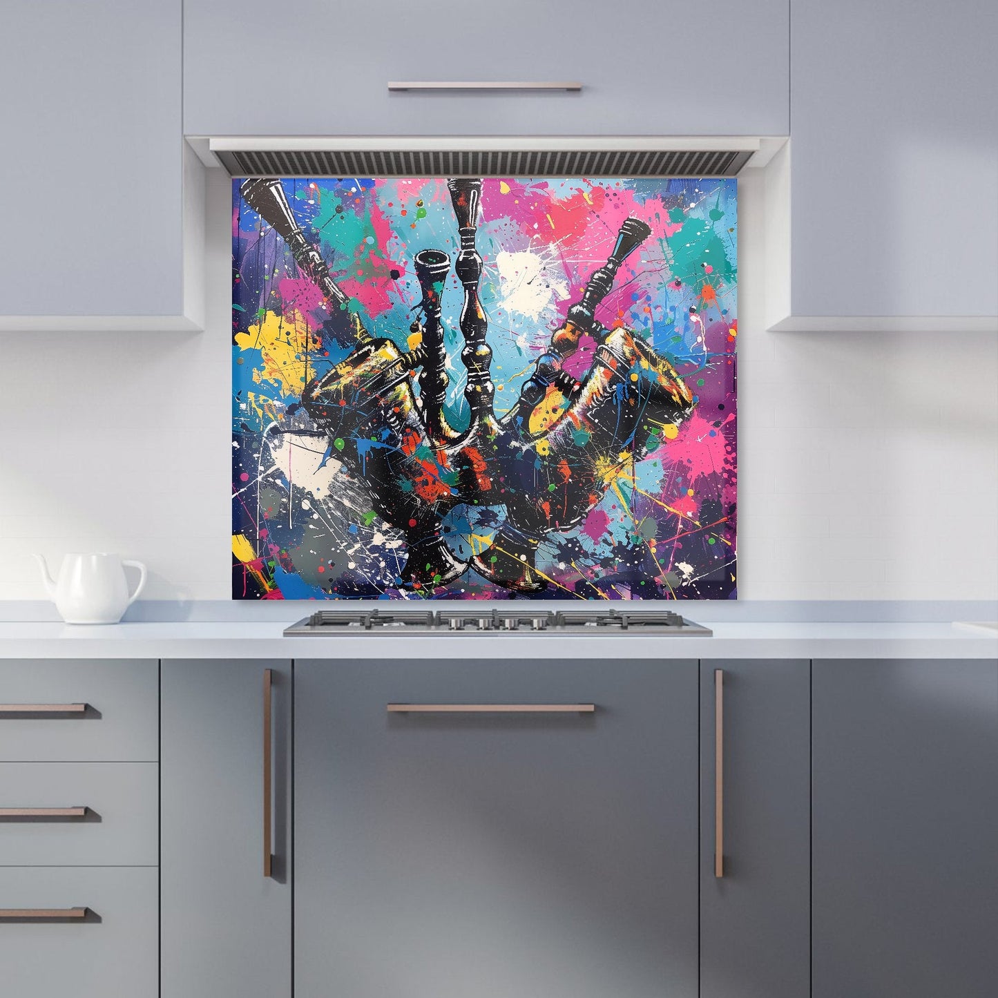 Scottish Bagpipes Splashart Kitchen Splashback