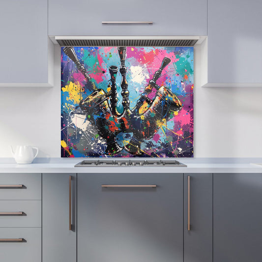 Scottish Bagpipes Splashart Kitchen Splashback