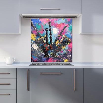 Scottish Bagpipes Splashart Kitchen Splashback