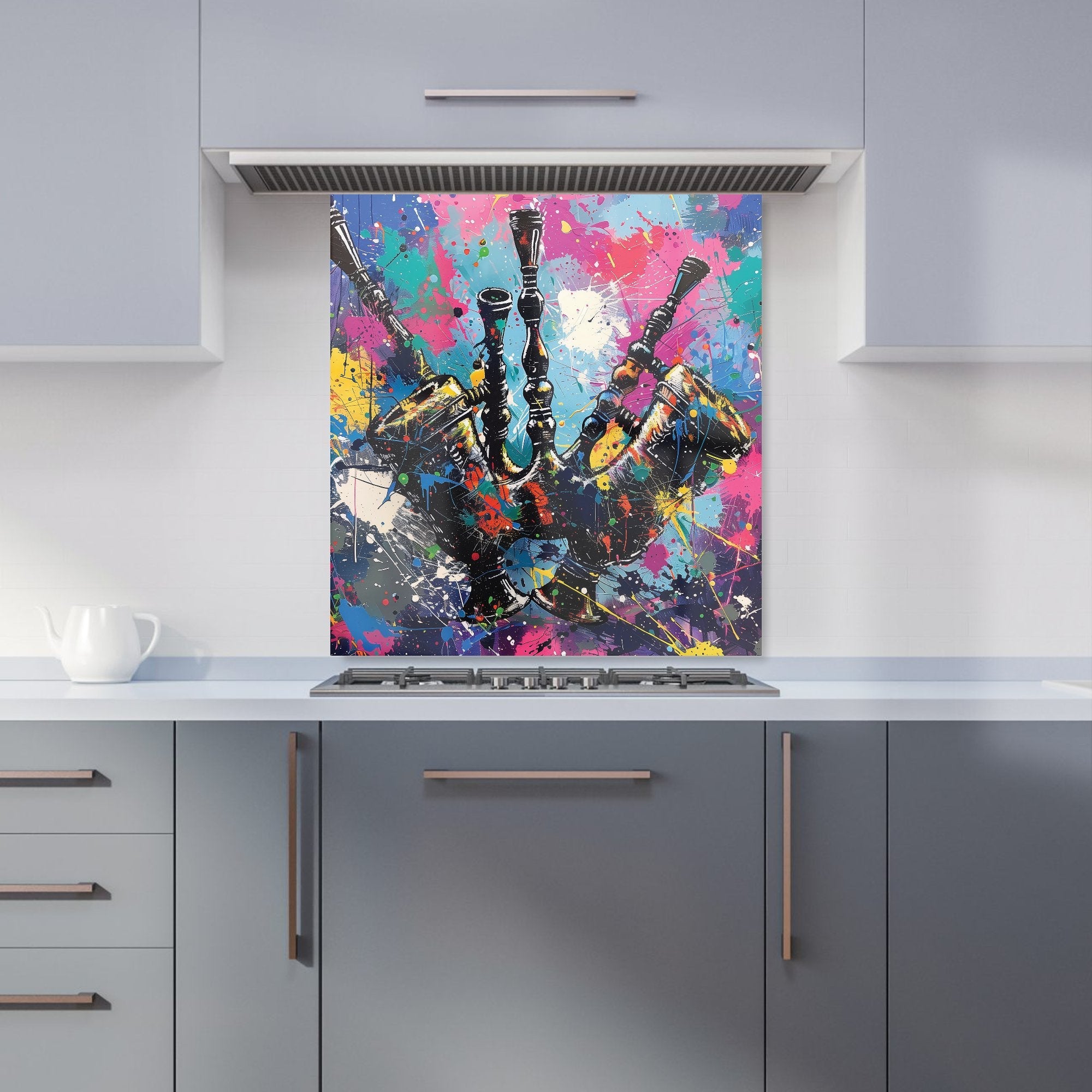 Scottish Bagpipes Splashart Kitchen Splashback