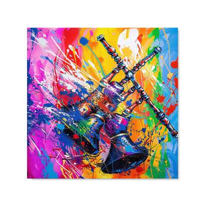 Vibrant Scottish Bagpipes Burst Kitchen Splashback