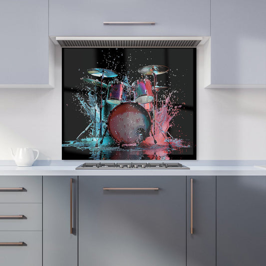 Rhythm in Splashing Drums Kitchen Splashback