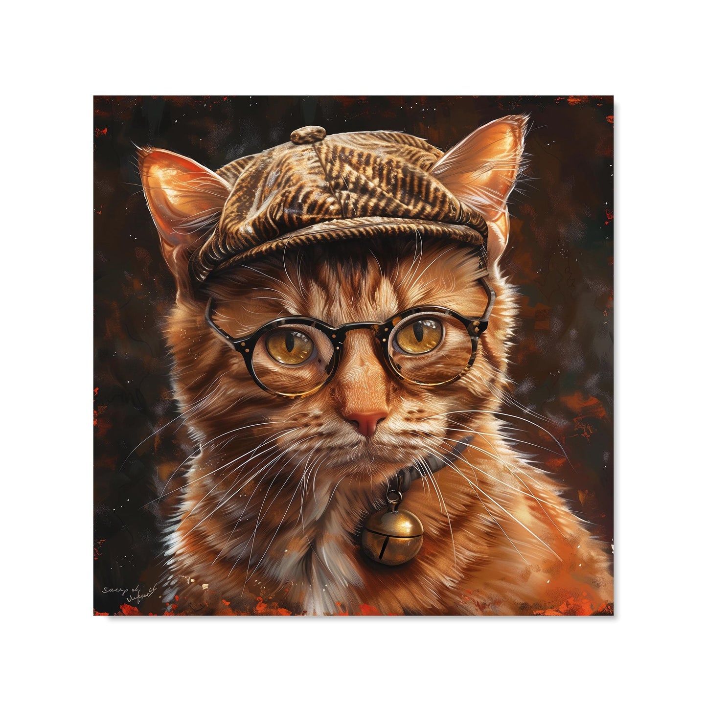 Dapper Ginger Cat with Cap Kitchen Splashback