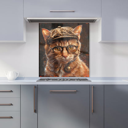 Dapper Ginger Cat with Cap Kitchen Splashback