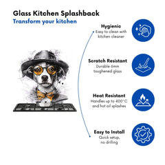 Stylish Jack Russell in Hat Kitchen Splashback