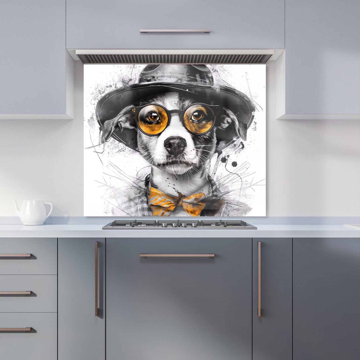 Stylish Jack Russell in Hat Kitchen Splashback