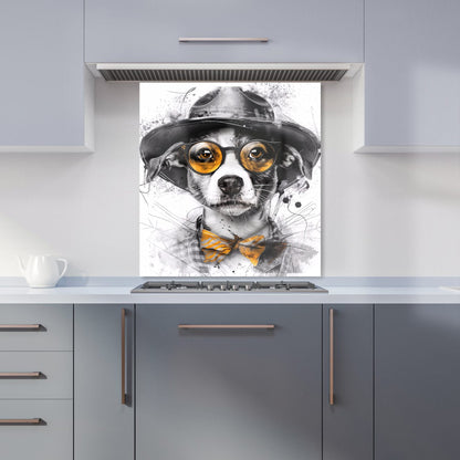 Stylish Jack Russell in Hat Kitchen Splashback