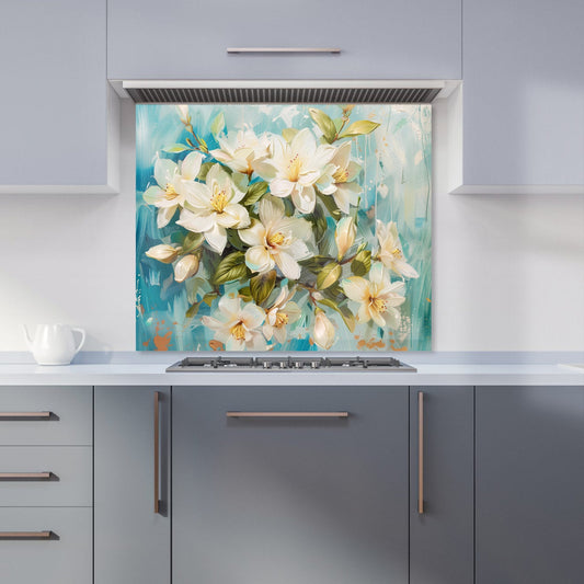 Fresh Jasmine in Blue Hue Kitchen Splashback