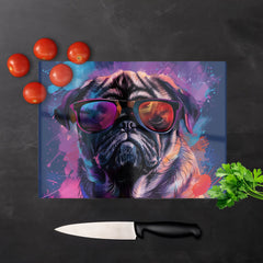 Vibrant Pug In Sunglasses Chopping Board