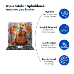 Melody in Wooden Strings Kitchen Splashback