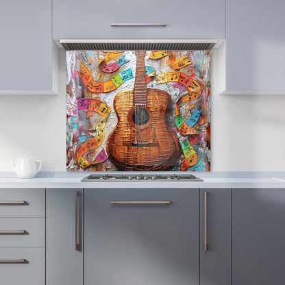 Melody in Wooden Strings Kitchen Splashback