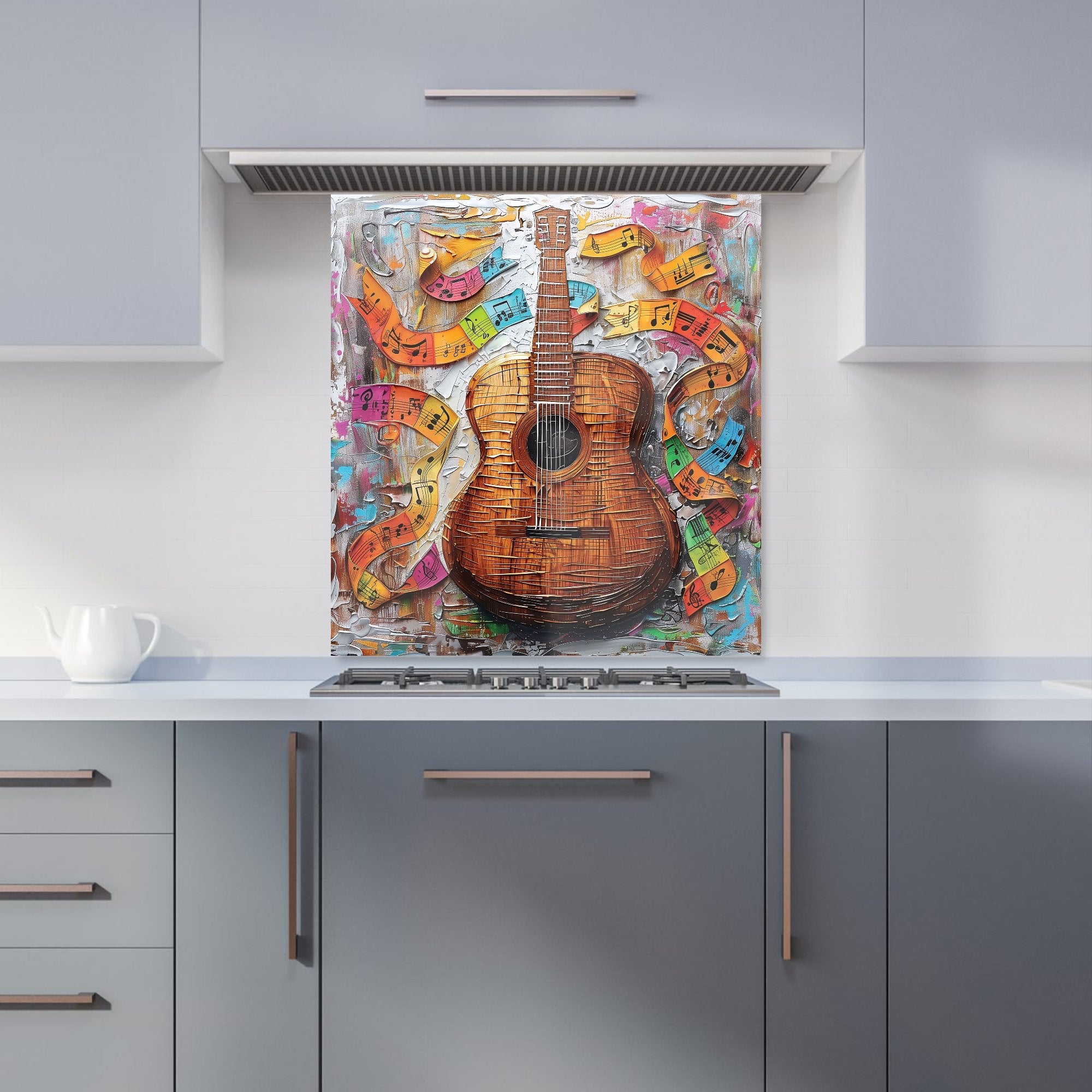 Melody in Wooden Strings Kitchen Splashback