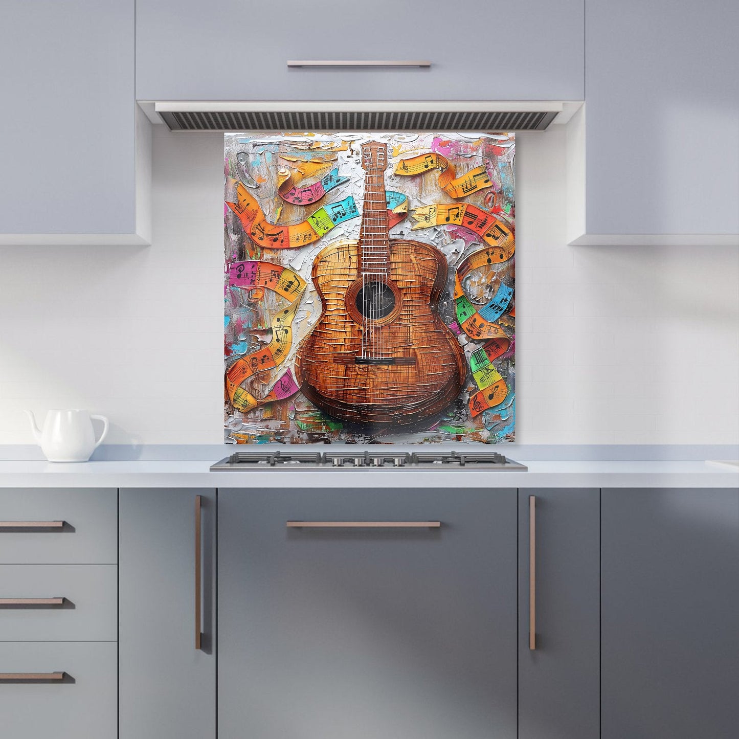 Melody in Wooden Strings Kitchen Splashback