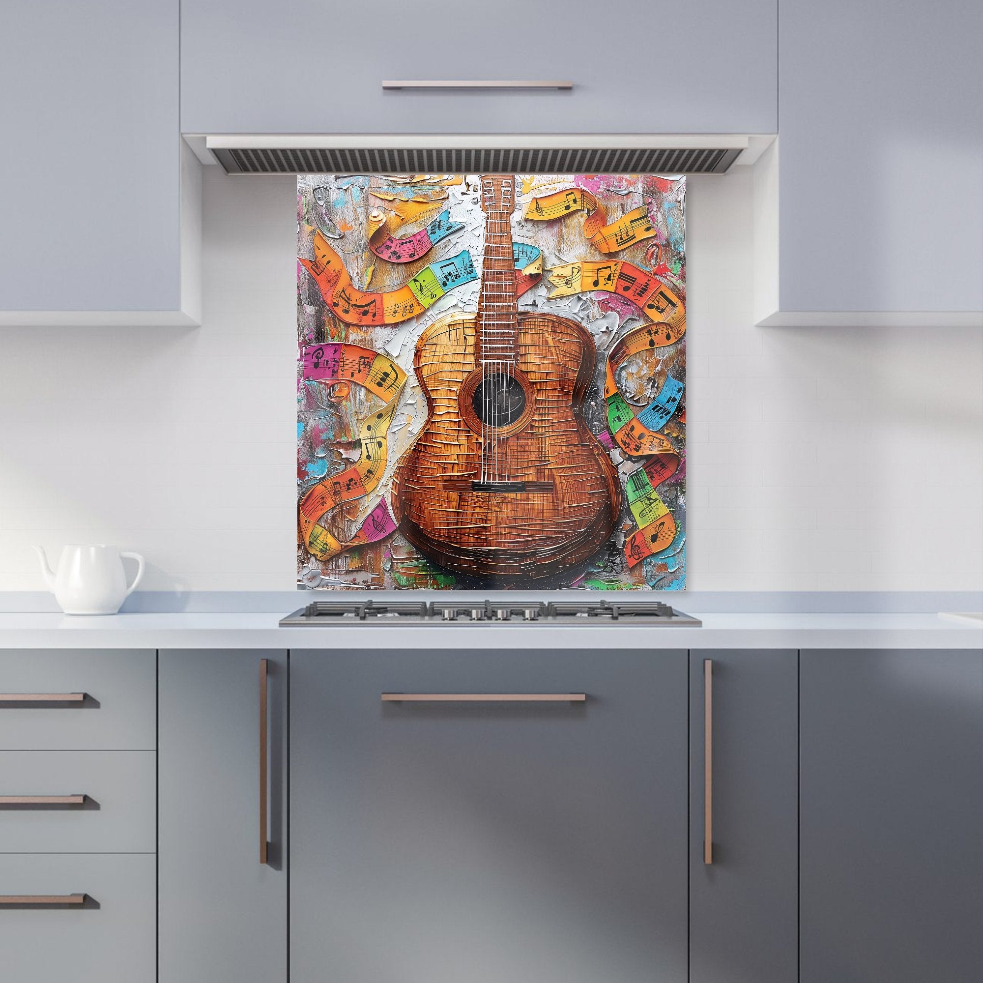 Melody in Wooden Strings Kitchen Splashback