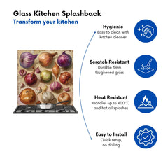 Varieties of Onions and Garlic Kitchen Splashback
