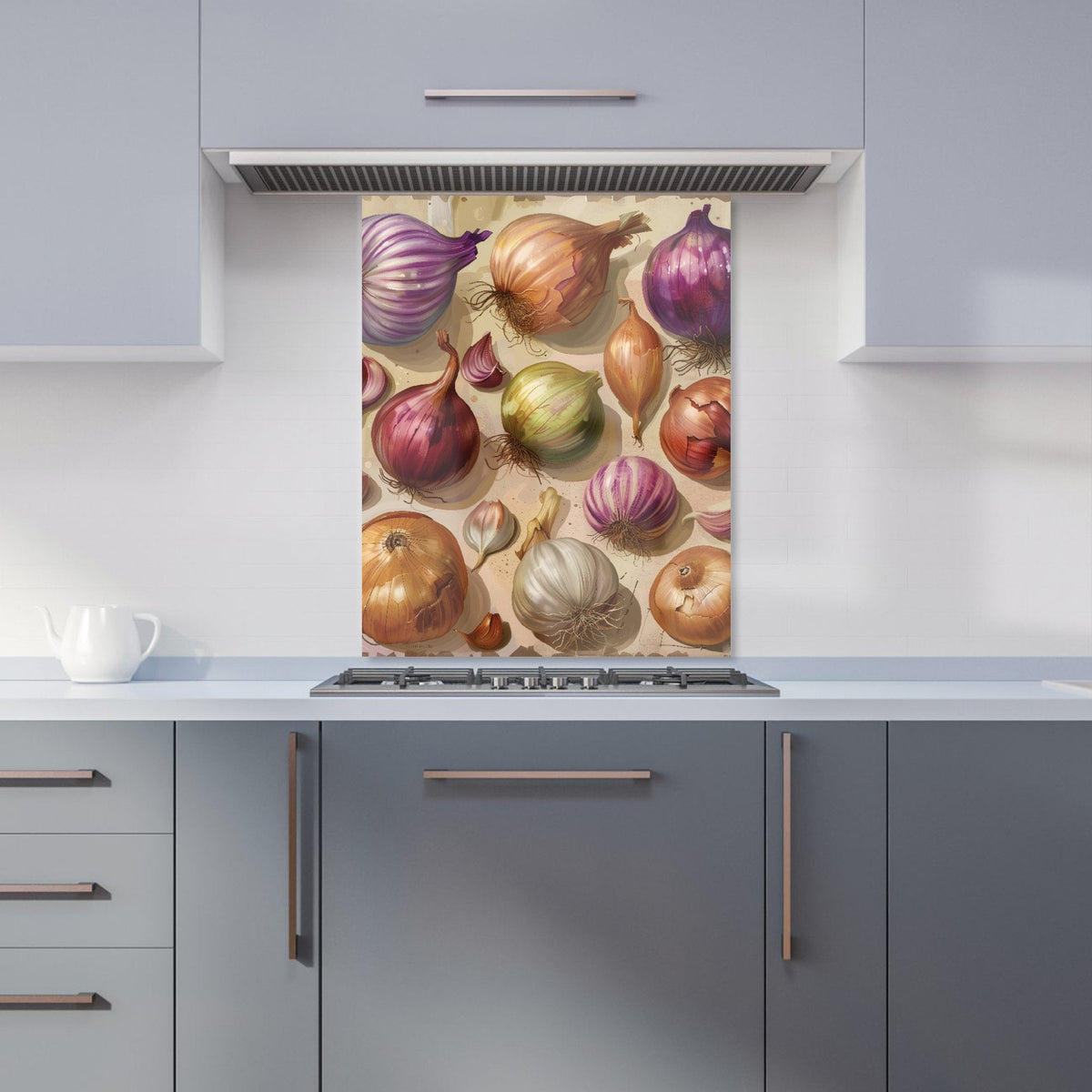 Varieties of Onions and Garlic Kitchen Splashback